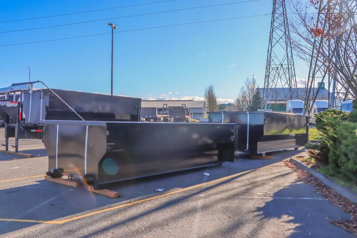 Roll-off dumpster ready for waste disposal at job site for Construction Dumpster Rental in Kensington